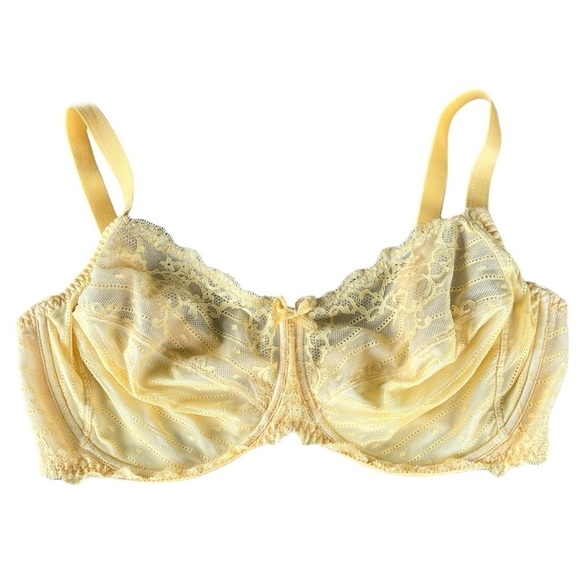 Chantelle Rive Gauche 3281 Lace Full Coverage Unlined Bra Plus 40DDDD (G) Yellow - Picture 7 of 14